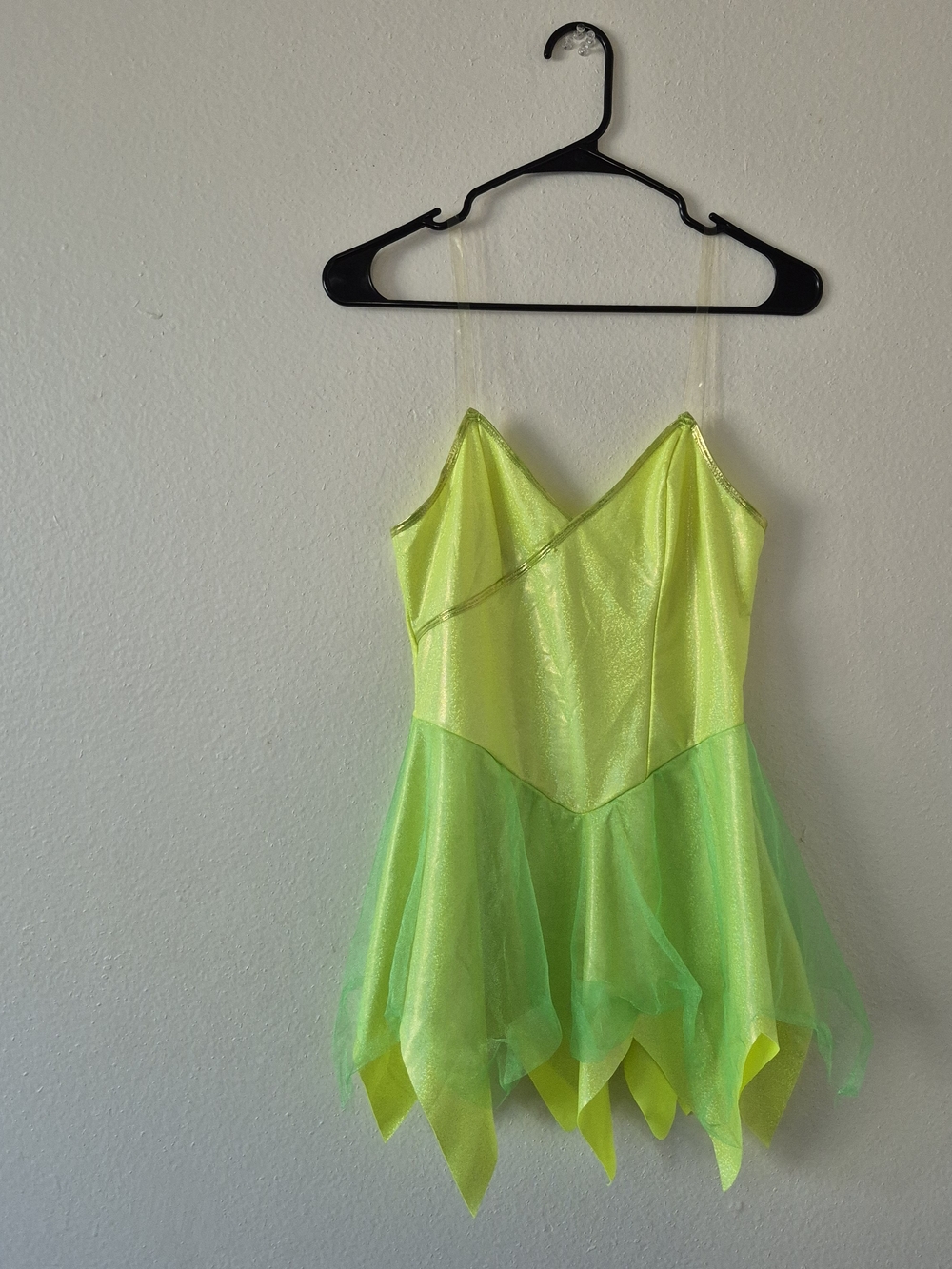 Neon Lime Spaghetti Strap Dress - Women's Halloween Fairy Costume